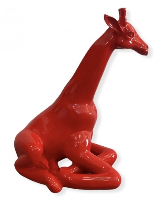 STATUA STATUA GIRAFFA RESINA HT 80 CM ROSSO