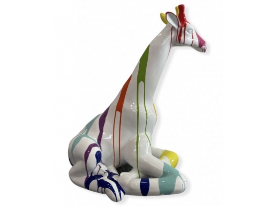 GIRAFFA IN RESINA ALTA 85 CM BIANCA TRASH