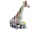 STATUA GIRAFFA IN RESINA ALTA 80 CM BIANCA MULTICOLORE