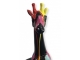 STATUA GIRAFFA IN RESINA ALTA 80 CM NERA MULTICOLOR