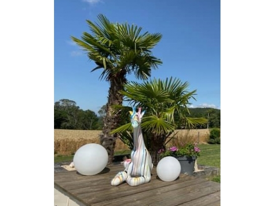 GIRAFFA IN RESINA ALTA 85 CM BIANCA TRASH
