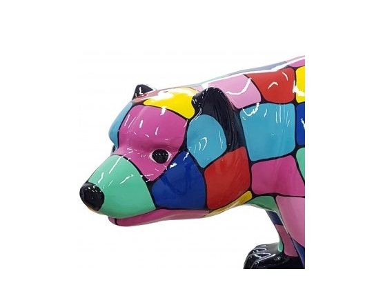 STATUA ORSO IN RESINA 60 CM x 100 CM - SMARTIES MULTICOLORI