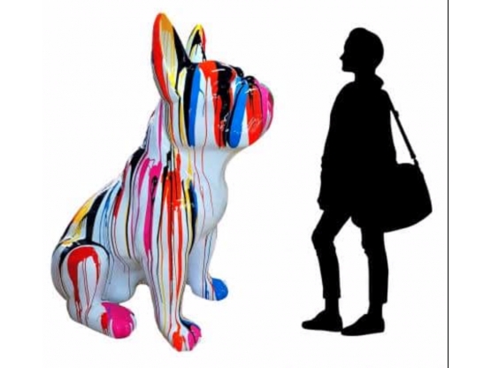 STATUA CAGNOLINO BULLDOG FRANCESE XXL170 CM TRASH