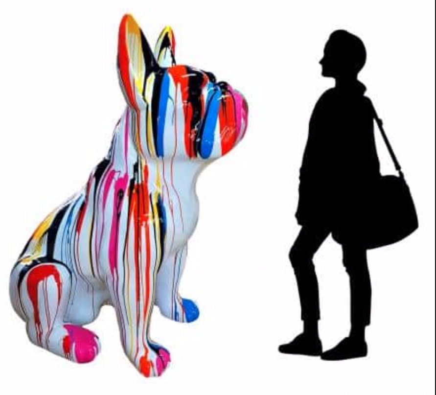 STATUA CAGNOLINO BULLDOG FRANCESE XXL170 CM TRASH