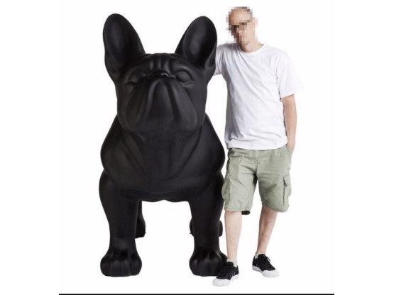 STATUA CAGNOLINO BOULDOGLA FRANCESE XXL - ALTEZZA 160 CM - LARGHEZZA 200 CM