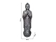 STATUA DEL BUDDHA IN PIEDI IN RESINA H 260 CM