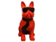 STATUA BULLDOG FRANCESE IN RESINA SEDUTO CON OCCHIALI/CRAVATTA ROSSO-NERO 120 CM