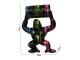 STATUA GORILLA IN RESINA NERA CON BIDONE NERO 95 CM
