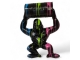 STATUA GORILLA IN RESINA NERA CON BIDONE NERO 95 CM