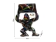 STATUA GORILLA ORIGAMI IN RESINA SPLASH NERA CON BIDONE 95 CM