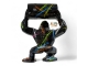 STATUA GORILLA ORIGAMI IN RESINA SPLASH NERA CON BIDONE 95 CM
