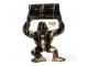 STATUA GORILLA ORIGAMI IN RESINA CON BIDONE 95 CM NERO TRASH ORO