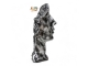 STATUA VISO IN RESINA PATINATA ARGENTO H 52 CM
