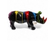 STATUA DI RHINOCERONTE IN RESINA 100 CM NERO TRASH
