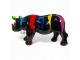 STATUA DI RHINOCERONTE IN RESINA 100 CM NERO TRASH
