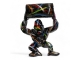 STATUA GORILLA ORIGAMI IN RESINA SPLASH NERA CON BIDONE 95 CM