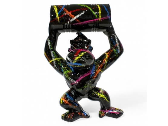 STATUA DI ASINO IN RESINA CON SECCHIO SPLASH NERO 95 CM