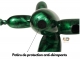 STATUA CANE CON PALLONE IN RESINA VERDE PATINATA 65 CM