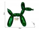 STATUA CANE CON PALLONE IN RESINA VERDE PATINATA 65 CM