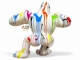 STATUA GORILLA IN RESINA 110 CM - BIANCO MULTICOLORE