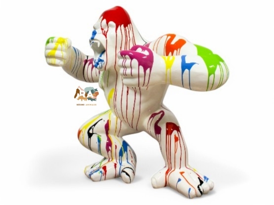 GORILLA IN RESINA TRASH BIANCO 110 CM
