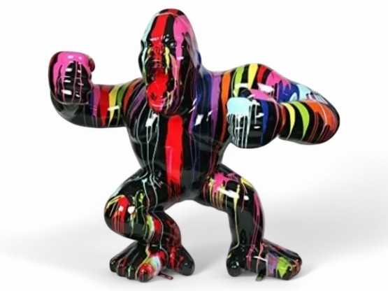 STATUA GORILLA IN RESINA XXL TRASH L 210 CM HT 180 CM