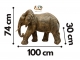 ELEFANTE IN RESINA LUNGHEZZA 100 CM