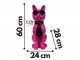 GATTO IN RESINA OCCHIALI E CRAVATTA ROSA / NERA 60 CM