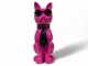 GATTO IN RESINA OCCHIALI E CRAVATTA ROSA / NERA 60 CM