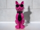 GATTO IN RESINA OCCHIALI E CRAVATTA ROSA / NERA 60 CM