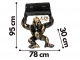 GORILLA ORIGAMI IN RESINA NERA E ORO CON BIDONE NERO 95 CM