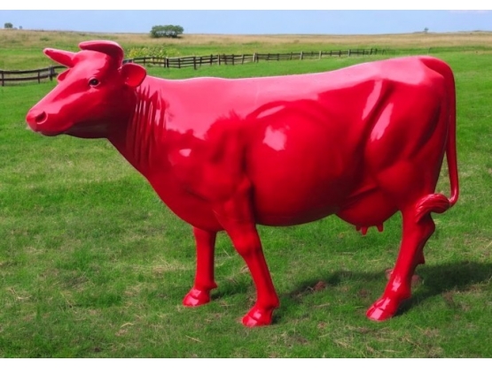 MUCCA IN RESINA ROSSA L 225CM