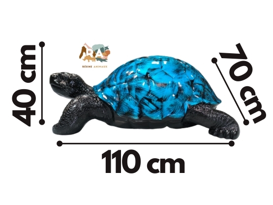 TARTARUGA IN RESINA BLU PATINATA 110 CM