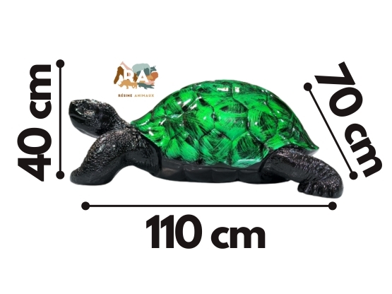 TARTARUGA IN RESINA VERDE PATINATA 110 CM