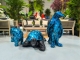 STATUA PINGUINO IN RESINA BLU PATINATA 90 CM