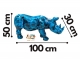 RINOCERONTE ORIGAMI IN RESINA 100 CM BLU PATINATO