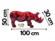 RINOCERONTE ORIGAMI IN RESINA 100 CM ROSSO PATINATO