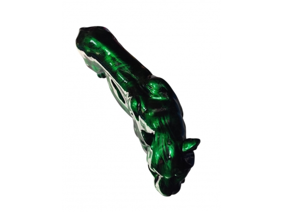 PANTERA IN RESINA PATINATA VERDE 80 CM