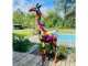 STATUA GIRAFFA MULTICOLOR IN RESINA 210 CM