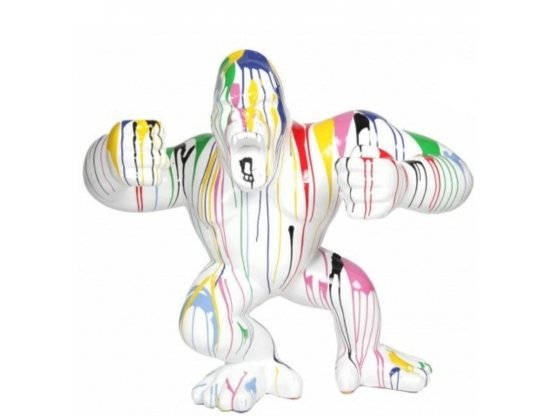 STATUA GORILLA IN RESINA XXL TRASH L 210 CM HT 180 CM